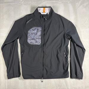 Peter Millar Crown Sport Flex Adapt Full-Zip Wind Cheater Jacket Black Camo Sz M